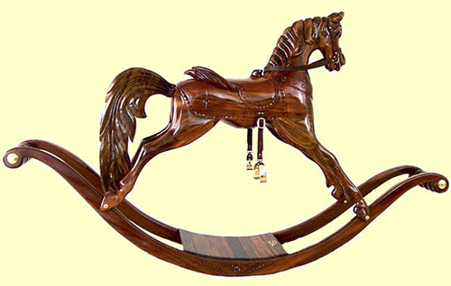 wood carved rocking horse